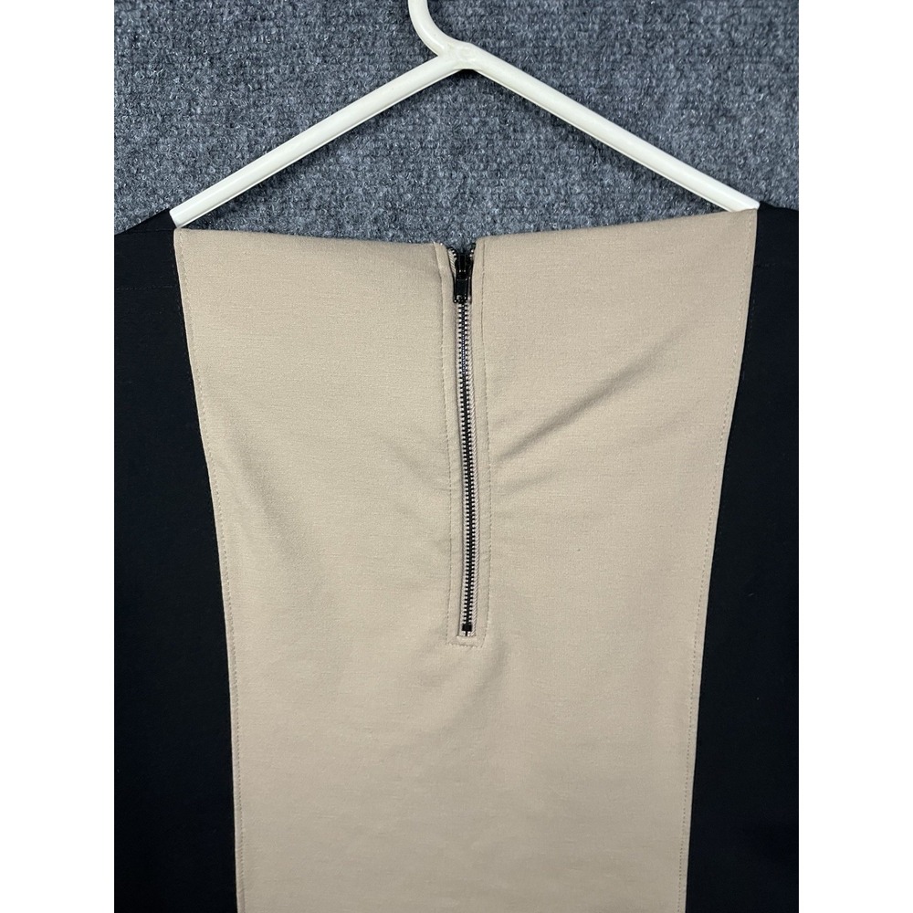 New York & Company Woman's Sheath Dress Tan & Black Color Block Size Medium NWT - Picture 8 of 12